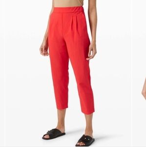 Lululemon Your True Trouser High Rise Crop Carnation Red